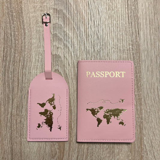 Lot porte passeport et étiquette valise